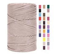 ChongKuan Hilo de cuerda de 3 mm x 225 m para ganchillo, macramé, bolsas, cordón de algodón de poliéster, hilo de panadería, cordel de algodón, Macrame Cord, hilo de algodón, hilo de algodón trenzado