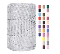 ChongKuan Hilo de cuerda de 3 mm x 225 m para ganchillo, macramé, bolsas, cordón de algodón, poliéster, hilo de panadero, cordel de algodón, cordón de macramé, hilo de algodón, hilo de algodón