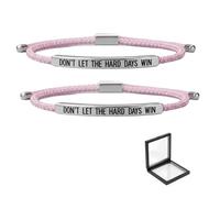 ChongKuan Pack de 2 pulseras inspiradoras con texto en inglés «Dont Let The Hard Days Win Don T Don't Lass Die Harten Tage nicht GAN», Eine Grösse, 1, 1