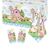 CHONGQILAO 2 Piezas Mantel Granja, Mantel de Animales de Granjas, 54 x 108 Pulgadas Manteles Fiesta Cumpleaño, Manteles Cumpleaños Granja para Fiesta de Cumpleaño de Granjas (B)