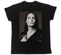 CHONGSUIXIN Angelina Jolie Poster Unisex Mens T-Shirt Black S Size XXL