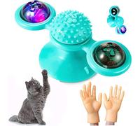 CHONGTA Molino de viento para gatos de interior, juguete interactivo con hierba gatera, juguetes divertidos para gatitos, cepillo de dientes para gatos, cepillo de pelo, tocadiscos, masaje, rascador