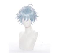 Chongyun Cosplay Wig Game Genshin Impact Chong Yun Light Blue Short Synthetic Hair Wigs Halloween Carnival Party Role Play