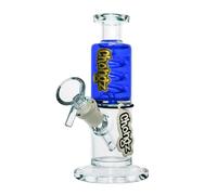 Chongz Pipa de agua rellena de líquido "Floyd" de 15 cm. Logotipo de Chongz con acento dorado, cuenco en forma de cono de 14 mm con mango de elevación, tallo integrado y espiral de enfriamiento de
