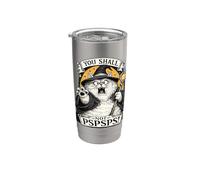 Chonk Cat Wizard You Shall Not PSPSPS Fantasy Magic Lover Vaso térmico de acero inoxidable de doble pared