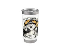 Chonk Cat Wizard You Shall Not PSPSPS Fantasy Magic Lover Vaso térmico de acero inoxidable de doble pared