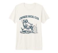 Chonker Social Club - Divertido diseño de Mapache con Humor Animal Camiseta Premium