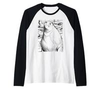 Chonkers The Massive 2000-Pound Sea Lion Ink Sketch Camiseta Manga Raglan