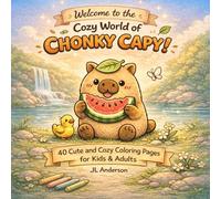 Chonky Capy: 40 Cute & Cozy Coloring Pages for Kids & Adults | Capybara & Kawaii Animal Coloring Book for Relaxation