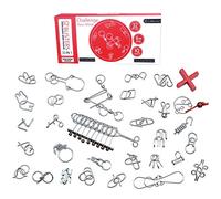 Chonor 32 Piezas Mini Rompecabezas de Metal Alambre Puzzle Set, IQ Entrenamiento Juego de la Mente Inteligencia Logica Educativa Juguete Idea de Regalo para Adultos y Niños