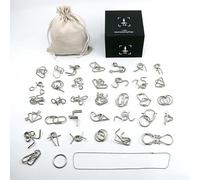 Chonor36 Piezas 3D Rompecabezas de Metal Alambre Puzzle Set, IQ Entrenamiento Juego de la Mente Inteligencia Logica Educativa Juguete Idea de Regalo para Adultos y Niños