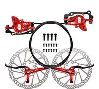 Chooee Freno de Disco hidráulico de Bicicleta, Delantero + Trasero Freno de Disco Kit De Montaña MTB Rojo