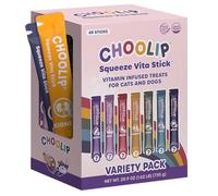 Choolip Golosinas para lamer Squeeze Vita Stick para Perros y Gatos. 49 barritas variadas de Apoyo con multivitaminas Esenciales. Pasta Suave y Sabrosa para Todas Las etapas de la Vida