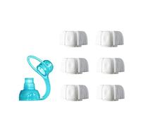 ChooMee Tapas de repuesto para bolsas de alimentos reutilizables, incluye bolsa de silicona SoftSip para control de flujo | 6 tapas blancas + 1 Aqua SoftSip