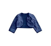 Choomomo Cárdigan de manga larga para niña de algodón, abrigo de encaje de princesa, chaqueta de hombro descubierta, talla 62-110, azul marino, 98-104