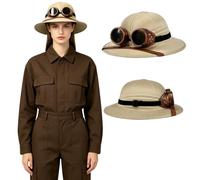 Choomomo Casco Disfraz Sombrero Ajustable Protegerse del Sol Punk Estilo Beige Talla única