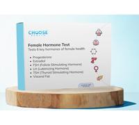 Choose Health Prueba de hormona femenina 6 en 1 | Progesterona | Estradiol | LH | FSH | TSH | Prueba en casa | Laboratorio acreditado por Cap & CLIA | Las pruebas no están disponibles en NY, RI
