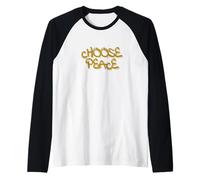 Choose Peace Minimal Quote Design Camiseta Manga Raglan