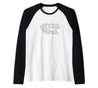 Choose Peace Minimal Quote Design Camiseta Manga Raglan