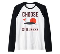 Choose Stillness Calm Mindfulness Reminder Graphic Leaves Camiseta Manga Raglan