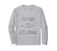 Choose Stillness Minimalist Heart Arrow Yoga Meditation Fun Manga Larga