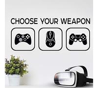 Choose your weapon Elija su juego de armas Mural de vinilo Etiqueta Vivero Niños Jugadores art adolescente vídeo juego mural