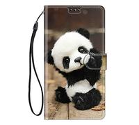 ChoosEU Funda para Samsung Galaxy A56 5G Carcasa de Cuero con Tapa Protectora Flip Folio Case Antigolpes Caso Dibujos para Niña Chicas Mujer Chico Cárcasa Cartera Cover para Galaxy A56 5G - Panda