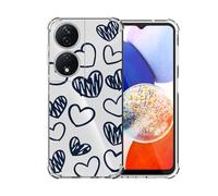 ChoosEU Transparente Funda para Honor 90 Smart/Honor X7B 4G / 5G Delgada Carcasa Suave TPU Silicona Caso con Corazón Heart Dibujos para Mujeres Clara Cárcasa Antigolpes Protectora Case Cover, Love