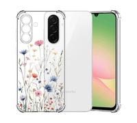 ChoosEU Transparente Funda para Samsung Galaxy A57 5G Delgada Protección Carcasa Suave TPU Silicona Caso con Flores Flor Dibujos para Mujeres Clara Cárcasa Antigolpes Protectora Case Cover, Azul Rosa