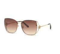 Chopard Mujer SCHL56S 300Y Gafas de sol Metal Oro Marrón Mariposa Antirreflejo Matizado