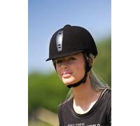 CHOPLIN Casco de equitación para eventos de carreras, protección con ventilación, todos los colores y tamaños, Unisex adulto, color negro/plata, tamaño 7