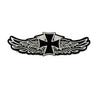 Chopper Cruz Biker - Parches Termoadhesivos Bordados Aplique Para Ropa, Tamaño: 12,2 x 3,9 cm