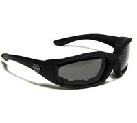 Choppers Motorista de la Motocicleta Acolchado Gafas - Colores Varios Lente Disponibles! 100 una Talla le Queda a la mayoría Negro - Lente Humo