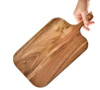 Chopping Board, Cheese Tray, Steak Plate, Wooden, Double-Sided Design, Easy Grip Handle, Knife Friendly, Rustic Look, Perfect for Kitchen, RV, Camping, Restaurant, (Wood)