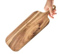 Chopping Board, Cheese Tray, Steak Plate, Wooden, Double-Sided Design, Easy Grip Handle, Knife Friendly, Rustic Look, Perfect for Kitchen, RV, Camping, Restaurant, (Wood)