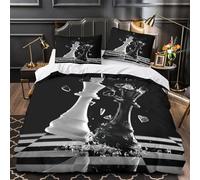 Choque de reyes del ajedrez Funda de Edredón Cremallera Oculta Suave 3 Piezas Diseño 3D con Fundas de Almohada Antialérgica abstracto Dramático Funda Edredon for niños y niñas Single（135x200cm）