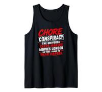 Chore Conspiracy Películas Largas Pañales Adultos Humor Camiseta sin Mangas
