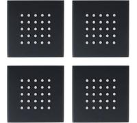 Chorros de ducha cuadrados de alta presión - 4 rociadores laterales de latón Hydro Jet montado en la pared para Experience, acabado negro