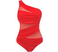 CHOSERL Traje de baño monokini de una pieza para mujer de malla transparente