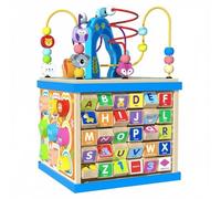 Chosertory 1 Pieza Centro de Actividades Infantil Laberinto Giratorio de de Madera Juguete Sensorial Manual Estructura Interactiva, Caja del Tesoro Multifuncional con Laberinto De Cuentas