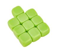 Chosertory 10 Piezas Dados Blank Cubos Silicona Seis Caras Redondeadas Superficie Suave para DIY Pegatinas Juegos de Educación Creativa, Verde