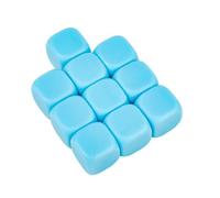 Chosertory 10 Piezas Dados Blank Cubos Silicona Seis Caras Redondeadas Superficie Suave para DIY Pegatinas Juegos de Educación Creativa, Azul