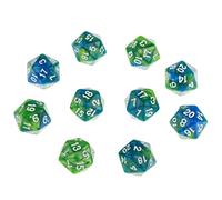 Chosertory 10 Piezas Dados Dados Veinte Caras D20 Acrílico para Juegos Dungeons Dragones Juegos Mesa Adecuado para Educación Familias