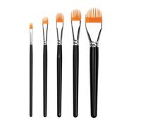 Chosertory 5 Piezas Pincel Peine Prácticos Pincel Texturizador con Mango aves Cepillos para, Aficionados a las Manualidas, Negro Brillante