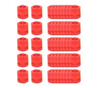Chosertory 50 Piezas Aros para Patas de Ave Banda Anilladora para Aves Clip de Pollo Marcador Abierto Ligero Material PP Adecuado para Seguimiento Avícola Y Mane, Rojo