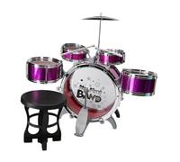 Chosertory Batería Infantil, Instrumento de Percusión con Silla, Batería de Jazz, Juguete Educativo, Desarrollo Musical, Instrumento Musical, Regalo de Cumpleaño, Violeta