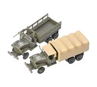 Chosertory Camión Militar de 2 Piezas para, Modelo de Metal Fundido a Presión, Kit 4D con Montaje Rápido para Sala de Estar, Negocio, Cafetería, Retiro.