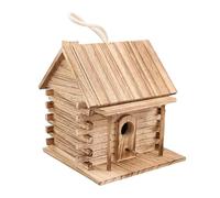 Chosertory Casa para Pájaros Decorativa Creativa, Refugio Colgante, Adorno único, Función para Amantes de, Regalo, Decoración de Jardín, Terra, Madera