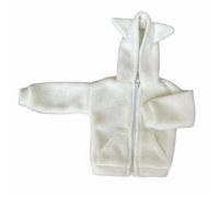 Chosertory Chaqueta Fleece para Muñeca Abrigo de Felpa con Diseño de Gato y Cierre Frontal para Fácil Disfraz Adecuada para Juego de Roles Decoración de Muñecas , 1/6 , Abrigo Polar Blanco