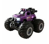 Chosertory Coche Acrobático Eléctrico Coche Teledirigido RC Camión Carro Acrobático con Suspensión Amortiguada Tracción en Suelos Diversos Luces LED y Niebla, Púrpura, Yl-130